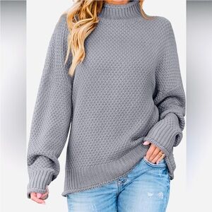 Zesica Women’s Gray Chunky Knit Sweater | Medium | NWT